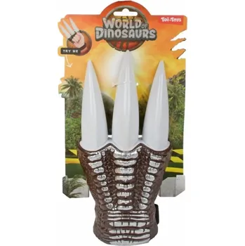 Karnevalová maska Drápy Dinosaura na ruku pro děti 26 cm Hnědá