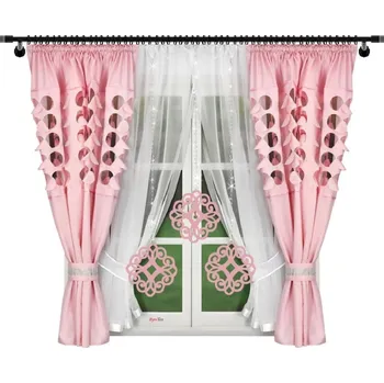 Vánoční ozdoba Fliying Sada závěsů se záclonami LILA 400x160 cm, bílá/růžová