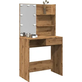 Toaletní stolek Toaletní stolek s LED dub artisan 74,5x40x141 cm Hnědá 857022