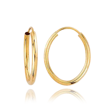 Náušnice MINET Decentní zlaté náušnice kroužky Au 585/1000 1,25g JMG0043WGE03