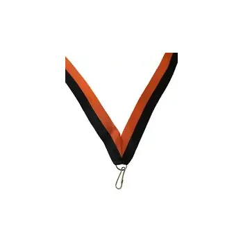 Stuha Stuha na medaile s karabinkou černá/oranžová C22 (Černá/oranžová)