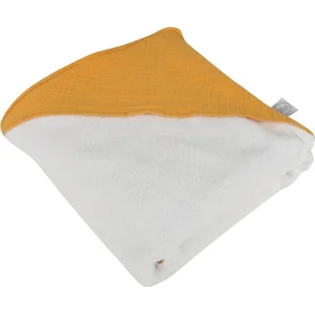 Žlutá mušelínová dětská osuška s kapucí 75x75 cm – Bébé Douceur ID_1644470