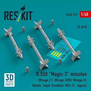 Plastikový model Reskit 1/48 R.550 'Magic-2' missiles (4 pcs.)