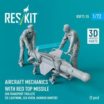 Plastikový model Reskit 1/72 Aircraft mechanics w/ Red Top missile (2 fig)