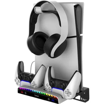 Stojan pro herní konzoli iPega PS5/PS5 Slim Wall Mount Stand With RGB Light Charging Base (PG-P5S011)