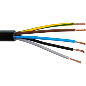 elektrický kabel Kabel H05RR-F 5-žil ohebný černý Průřez: 0,75mm2