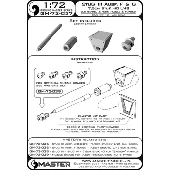 Plastikový model Master 1/72 StuG III Ausf. F (late) /G 7,5cm StuK 40 L/48