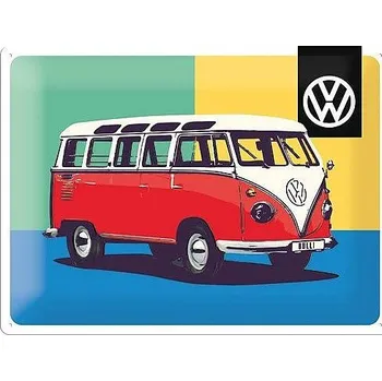 Plechová cedule Retro cedule - Volkswagen Bulli - Pop Art 30x40cm