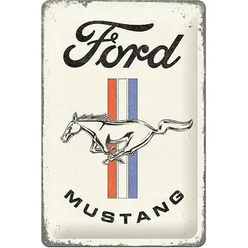 Plechová cedule Retro cedule Ford Mustang (horse & stripes) 20x30cm