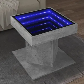 Konferenční stolek zahrada-XL Konferenční stolek s LED betonově šedý 50 x 50 x 45 cm kompozit 847563