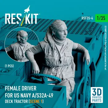 Plastikový model Reskit 1/35 Female driver US NAVY A/S32A-49 Deck Tractor