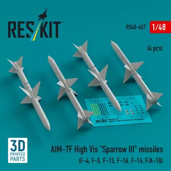 Plastikový model Reskit 1/48 AIM-7F High Vis 'Sparrow III' missiles (4x)