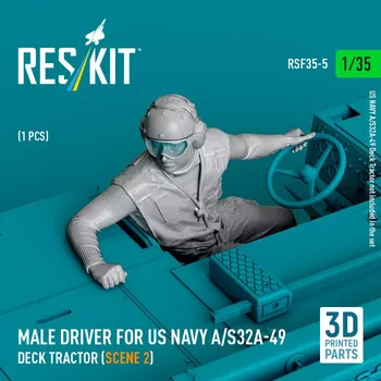 Plastikový model Reskit 1/35 Male driver US NAVY A/S32A-49 Deck Tractor 2