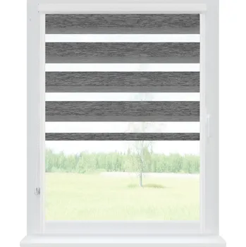 Roleta Dekodum Roleta den a noc v bílé kazetě premium, barva látky Cín Šířka (cm): 31, Výška (cm): Standardní (do 150 cm), Strana mechanismu: Práva