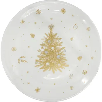 by inspire Zlatá koleda mělký talíř 26 cm vánoční motiv Talíř by inspire Zlatá koleda mělký talíř 26 cm vánoční motiv