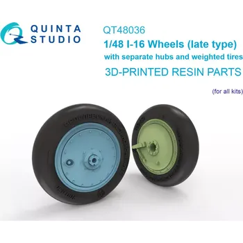 Plastikový model Quinta studio 1/48 I-16 Wheels (late) w/ separ.hubs & wheels