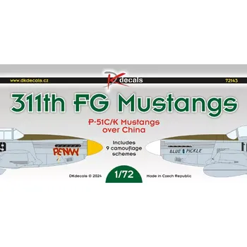 Plastikový model DK decals 1/72 311th FG Mustangs over China (9x camo)