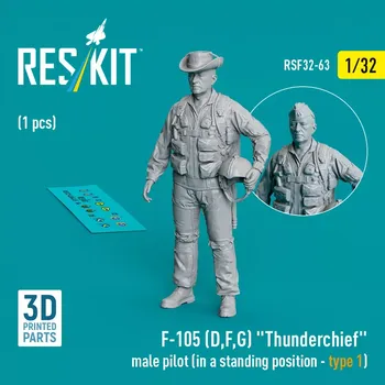 Plastikový model Reskit 1/32 F-105 (D,F,G) male pilot stand.posit. type 1