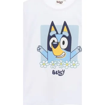 Bílé dívčí tričko s dlouhým rukávem Bluey Velikost: 110