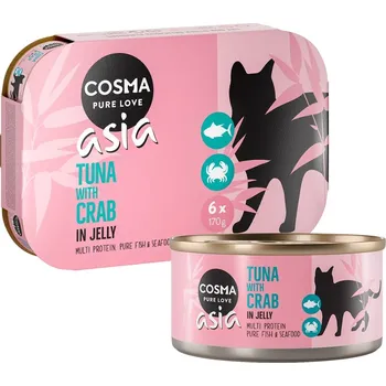 Krmivo pro kočku 24x170g Cosma Thai/Asia v želé - Tuňák s krabím masem v želé
