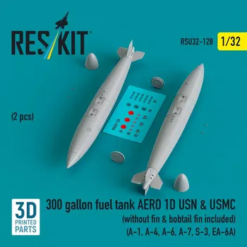 Plastikový model Reskit 1/32 300 gallon fuel tank AERO 1D USN&USMC (2 pcs)
