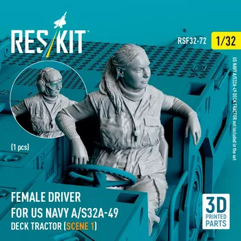 Plastikový model Reskit 1/32 Female driver US NAVY A/S32A-49 Deck Tractor