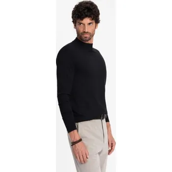 Pánský svetr Ombre Clothing Trendy černý polorolák V1 SWTN-0100