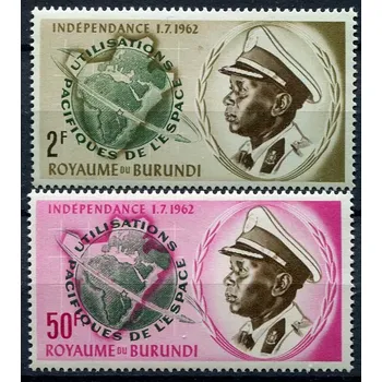 Poštovní známka (1963) MiNr. 51 - 52 ** - Burundi - Mírové využití vesmíru, král Mwambutsa IV.