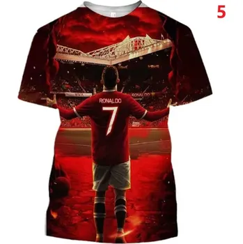 Dámské tričko Pohodlné volnočasové tričko pro fanoušky fotbalu Cristiano Ronaldo Barva: 5 (ST720vf5c), Velikost: 4XL