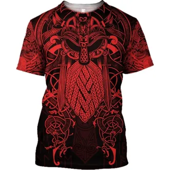 Dámské tričko Tričko s potiskem 3D Vegvisir symbol odin CS478 Velikost: 7XL, Barva (Varianta): tričko 3