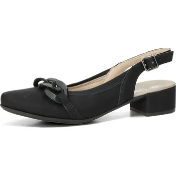Dámské lodičky Rieker dámské komfortní lodičky s otevřenou patou - černé