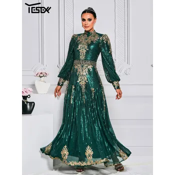 Dámské šaty Dlouhé plesové šaty LC9988 Barva: Zelená, Velikost: M