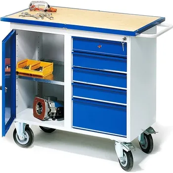 Mobilní pracovní stůl FLEX, 5 zásuvek, 1 skříňka