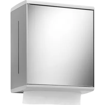 Dávkovač mýdla Zásobník na papírové ručníky Keuco Collection Moll, stříbrně eloxovaný hliník (E6 EV1)/bílá (RAL 9003)