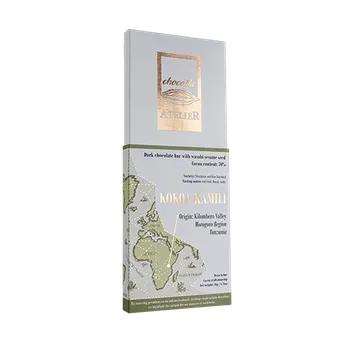 Čokoláda Hořká čokoláda Kokoa Kamili s wasabi sezamovými semínky AtelieR 70 %