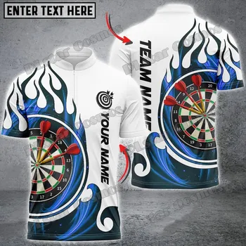 Dámské tričko Polo košile pro hráče Darts s vlastním jménem 3D CS474 Velikost: 3XL, Barva (Varianta): Zip Polo košile 15