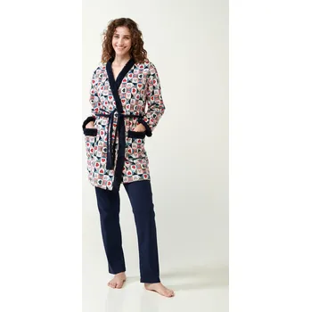 Dámský župan Vamp - Dámský župan s potiskem 19508 - Vamp blue S