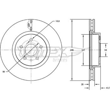 Brzdový kotouč Brzdový kotouč TOMEX Brakes TX 73-13
