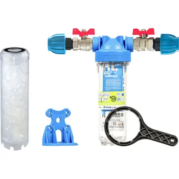 vodní filtr PRODO Sada filtru Senior 10" MONO. Komplet připojení 1". Na vodní kámen a demineralizaci (HA 10SX TS s polyfosfat kuličkami)