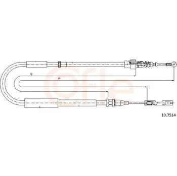Lanko parkovací brzdy Tažné lanko, parkovací brzda COFLE 10.7514