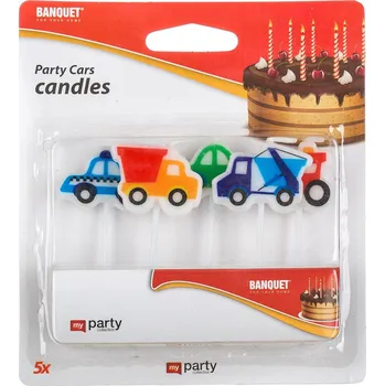 Svíčka svíčka narozeninová (5ks) PARTY Cars mix
