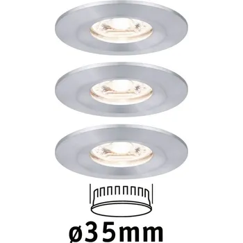 Koupelnové svítidlo PAULMANN LED vestavné svítidlo Nova mini nevýklopné IP44 3x4W 2.700K hliník broušený 230V - PAULMANN P 94305