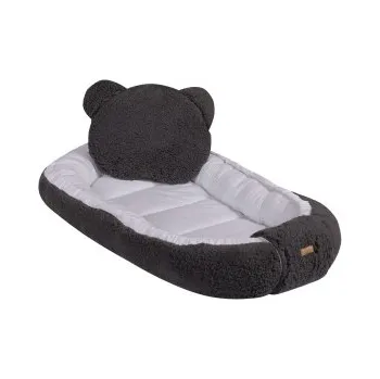 Hnízdečko pro miminko Hnízdo pro miminko s umělou vlnou vzor - bílá / šedá