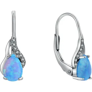 Náušnice Stříbrné opálové náušnice se zirkony