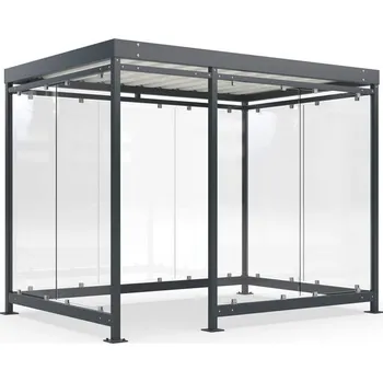 Přístřešek na auto Přístřešek K2, 3180 x 2165 mm, tři stěny+ochrana proti větru, barva antracit RAL7016