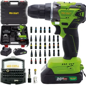 Aku vrtací šroubovák Procraft SPA20BL1B se sadou bitů BS-32 | SPA20BL1B/BS-32