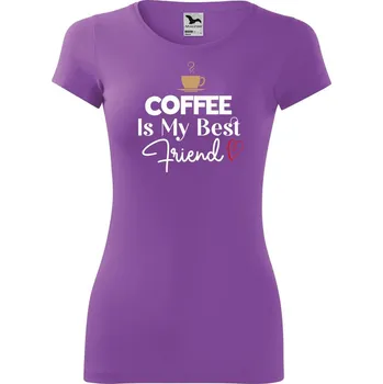DOBRÝ TRIKO Dámské tričko Coffee is my friend Velikost: 2XL, Barva: Fialová