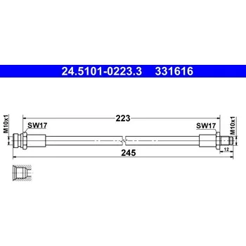 Brzdový systém Brzdová hadice ATE 24.5101-0223.3