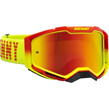 cyklistické brýle KENNY RACING GOGGLES MODEL VENTURY RED/YELLOW FLUO YELLOW/RED MIRROR RED LENS