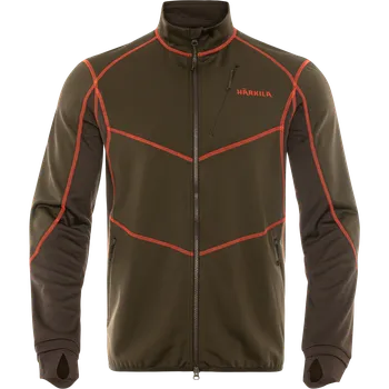 Pánská mikina Pánská funkční mikina Härkila Scandinavian fleece Willow Green/Shadow Brownzeleno hnědá 2XL